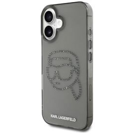 Karl Lagerfeld IML Rhinestones Karl Head Case for iPhone 16 Black | Techbox