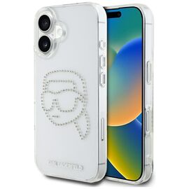 Karl Lagerfeld IML Rhinestones Karl Head Case for iPhone 16 Clear | Techbox