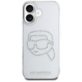 Karl Lagerfeld IML Rhinestones Karl Head Case for iPhone 16 Clear | Techbox