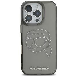 Karl Lagerfeld IML Rhinestones Karl Head Case for iPhone 16 Pro Black | Techbox