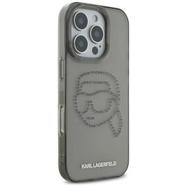 Karl Lagerfeld IML Rhinestones Karl Head Case for iPhone 16 Pro Black | Techbox