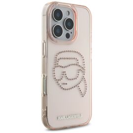 Karl Lagerfeld IML Rhinestones Karl Head Case for iPhone 16 Pro Pink | Techbox