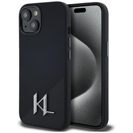 Karl Lagerfeld Silicone Shadow Metal Initial MagSafe Case for iPhone 15 Black - Uncategorized Cases (2) - Cases - Techbox