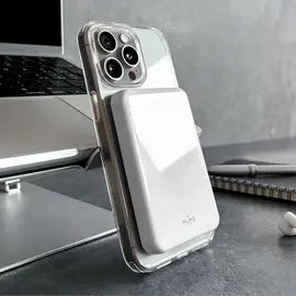Powerbank Puro Mag Plus 5000mAh 20W Qi2 compatible with MagSafe 1x USB-C Power Delivery - white | Techbox
