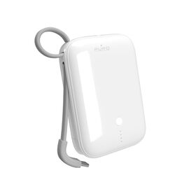 Puro Power Link 10 Plus 10000mAh Power Bank with Built-in USB-C Cable – White | Techbox