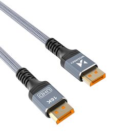 Wozinsky WPS-16AYL1S DisplayPort 2.1 Cable VESA Certified 80 Gb/s 16K@60Hz 8K@120Hz 4K@240Hz HDR HDCP DSC 1m - Black | Techbox