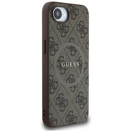 Guess 4G Ring Classic Logo MagSafe iPhone 16e Case - Brown | Techbox