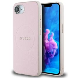 Guess Grained Ring MagSafe iPhone 16e Case - Pink | Techbox