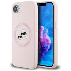 Karl Lagerfeld Silicone Karl&amp;Choupette Heads MagSafe iPhone 16e Case - Pink | Techbox