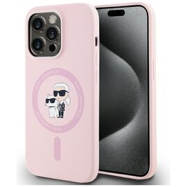 Karl Lagerfeld Silicone Karl&amp;Choupette MagSafe Case for iPhone 14 Pro Max - Pink - Uncategorized Cases (2) - Cases - Techbox