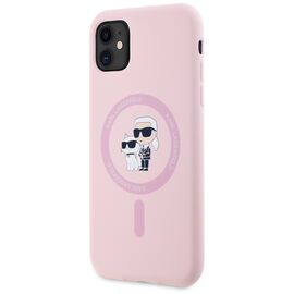 Karl Lagerfeld Silicone Karl&amp;Choupette MagSafe iPhone 11 Case - Pink | Techbox