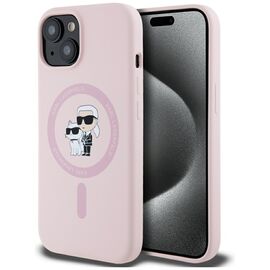 Karl Lagerfeld Silicone Karl&amp;Choupette MagSafe iPhone 15 Case - Pink - Uncategorized Cases (2) - Cases - Techbox
