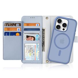 Dux Ducis Lawa iPhone 16 Pro Leather Case with Detachable Magnetic Wallet - Blue - Apple Cases - Cases - Techbox