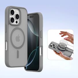 Dux Ducis Lawa iPhone 16 Pro Leather Case with Detachable Magnetic Wallet - Gray - Apple Cases - Cases - Techbox