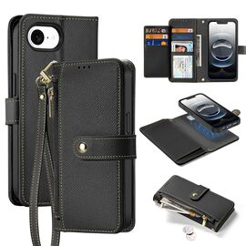 Dux Ducis Lawa iPhone 16e Leather Case with Detachable Magnetic Wallet - Black | Techbox