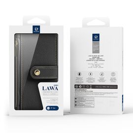 Dux Ducis Lawa iPhone 16e Leather Case with Detachable Magnetic Wallet - Black | Techbox