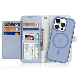 Dux Ducis Lawa Leather Case for iPhone 16 Pro Max with Detachable Magnetic Wallet - Blue - Apple Cases - Cases - Techbox