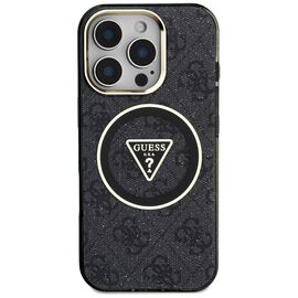 Guess IML Metal Glitter 4G Circle Triangle MagSafe Case for iPhone 16 Pro - Black - Apple Cases - Cases - Techbox