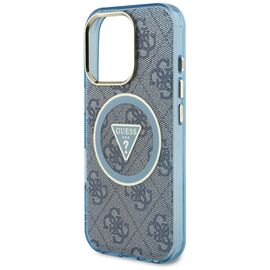 Guess IML Metal Glitter 4G Circle Triangle MagSafe Case for iPhone 16 Pro - Blue - Apple Cases - Cases - Techbox