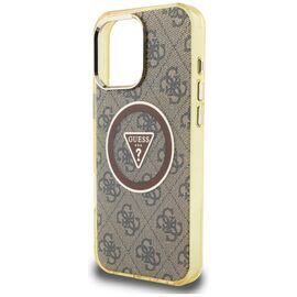 Guess IML Metal Glitter 4G Circle Triangle MagSafe Case for iPhone 16 Pro - Brown - Apple Cases - Cases - Techbox