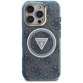 Guess IML Metal Glitter 4G Circle Triangle MagSafe Case for iPhone 16 Pro Max - Blue - Apple Cases - Cases - Techbox