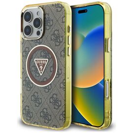 Guess IML Metal Glitter 4G Circle Triangle MagSafe Case for iPhone 16 Pro Max - Brown - Apple Cases - Cases - Techbox