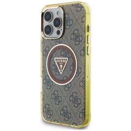 Guess IML Metal Glitter 4G Circle Triangle MagSafe Case for iPhone 16 Pro Max - Brown - Apple Cases - Cases - Techbox