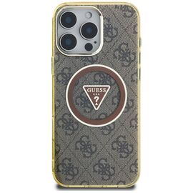 Guess IML Metal Glitter 4G Circle Triangle MagSafe Case for iPhone 16 Pro Max - Brown - Apple Cases - Cases - Techbox