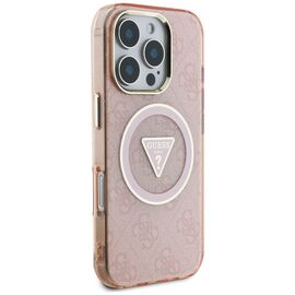 Guess IML Metal Glitter 4G Circle Triangle MagSafe Case for iPhone 16 Pro Max - Pink - Apple Cases - Cases - Techbox