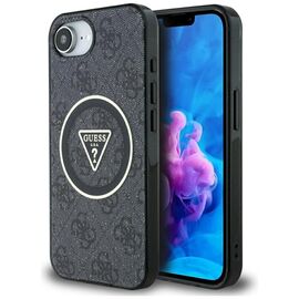 Guess IML Metal Glitter 4G Circle Triangle MagSafe Case for iPhone 16e - Black - Apple Cases - Cases - Techbox