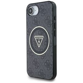 Guess IML Metal Glitter 4G Circle Triangle MagSafe Case for iPhone 16e - Black - Apple Cases - Cases - Techbox