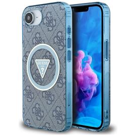 Guess IML Metal Glitter 4G Circle Triangle MagSafe Case for iPhone 16e - Blue - Apple Cases - Cases - Techbox