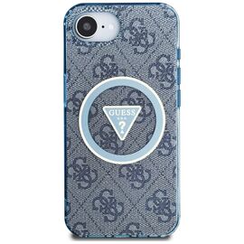 Guess IML Metal Glitter 4G Circle Triangle MagSafe Case for iPhone 16e - Blue - Apple Cases - Cases - Techbox