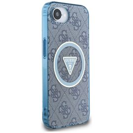 Guess IML Metal Glitter 4G Circle Triangle MagSafe Case for iPhone 16e - Blue - Apple Cases - Cases - Techbox