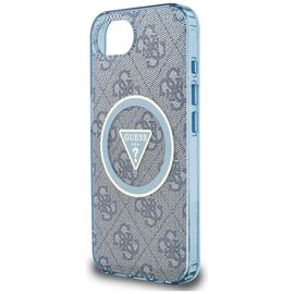 Guess IML Metal Glitter 4G Circle Triangle MagSafe Case for iPhone 16e - Blue - Apple Cases - Cases - Techbox