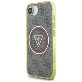 Guess IML Metal Glitter 4G Circle Triangle MagSafe case for iPhone 16e - brown - Apple Cases - Cases - Techbox