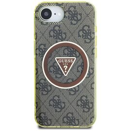 Guess IML Metal Glitter 4G Circle Triangle MagSafe case for iPhone 16e - brown - Apple Cases - Cases - Techbox