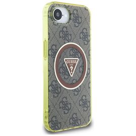 Guess IML Metal Glitter 4G Circle Triangle MagSafe case for iPhone 16e - brown - Apple Cases - Cases - Techbox