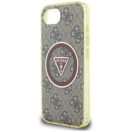Guess IML Metal Glitter 4G Circle Triangle MagSafe case for iPhone 16e - brown - Apple Cases - Cases - Techbox