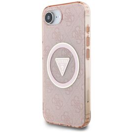 Guess IML Metal Glitter 4G Circle Triangle MagSafe case for iPhone 16e - pink - Apple Cases - Cases - Techbox