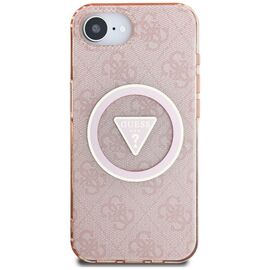 Guess IML Metal Glitter 4G Circle Triangle MagSafe case for iPhone 16e - pink - Apple Cases - Cases - Techbox