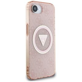 Guess IML Metal Glitter 4G Circle Triangle MagSafe case for iPhone 16e - pink - Apple Cases - Cases - Techbox