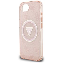 Guess IML Metal Glitter 4G Circle Triangle MagSafe case for iPhone 16e - pink - Apple Cases - Cases - Techbox