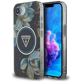 Guess IML Metal Glitter Flowers Triangle MagSafe case for iPhone 16e - black - Apple Cases - Cases - Techbox