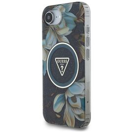 Guess IML Metal Glitter Flowers Triangle MagSafe case for iPhone 16e - black - Apple Cases - Cases - Techbox