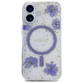 Guess Resin Flowers Glitter MagSafe case for iPhone 16 - purple - Apple Cases - Cases - Techbox