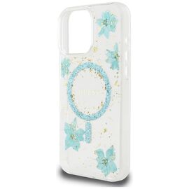 Guess Resin Flowers Glitter MagSafe iPhone 16 Pro Case - Clear Green - Apple Cases - Cases - Techbox