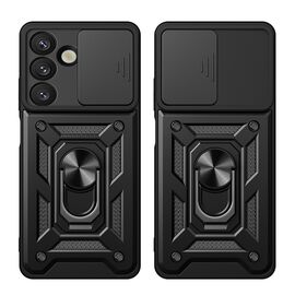 Hybrid Armor Camshield Case with Stand and Camera Cover for Realme P3 Pro 5G - Black | Techbox