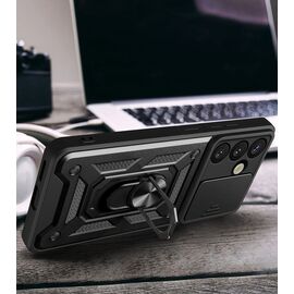 Hybrid Armor Camshield Case with Stand and Camera Cover for Vivo Y39 5G / Y300i 5G - Black - Uncategorized Cases (2) - Cases - Techbox