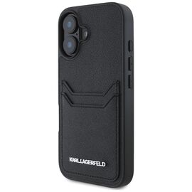 Karl Lagerfeld HC Grained PU Cardslot Metal Elong iPhone 16 Case - Black - Apple Cases - Cases - Techbox